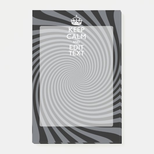 Personaliseer uw Keep Calm Text op Black Swirl Post-it® Notes (Voorkant)