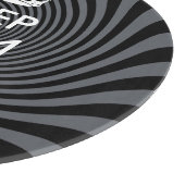 Personaliseer uw Keep Calm Text op Black Swirl Snijplank (Hoek)