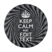 Personaliseer uw Keep Calm Text op Black Swirl Snijplank (Voorkant)