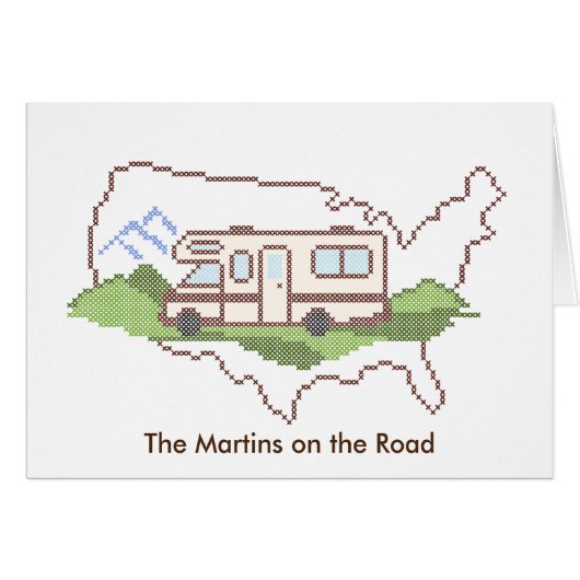 Personaliseer uw roadtrip notitie Kaart (Voorkant Horizontaal)