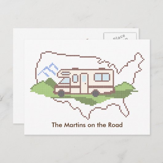 Personaliseer uw roadtrip USA Briefkaart (Voorkant / Achterkant)