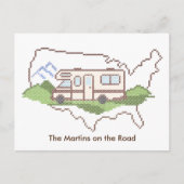 Personaliseer uw roadtrip USA Briefkaart (Voorkant)