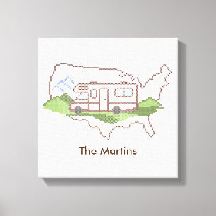 Personaliseer uw roadtrip USA Canvas Print