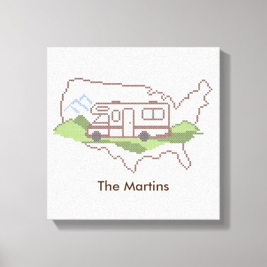 Personaliseer uw roadtrip USA Canvas Print (Voorkant)