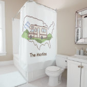 Personaliseer uw roadtrip USA douchegordijn (In situ)