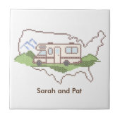 Personaliseer uw roadtrip USA keramische Tegel Tegeltje (Voorkant)