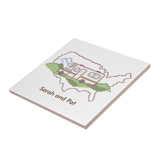 Personaliseer uw roadtrip USA keramische Tegel Tegeltje (Zijkant)