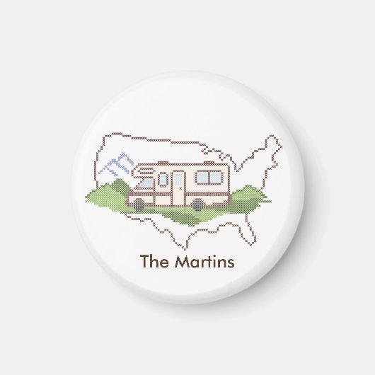 Personaliseer uw roadtrip USA magneet (Voorkant)