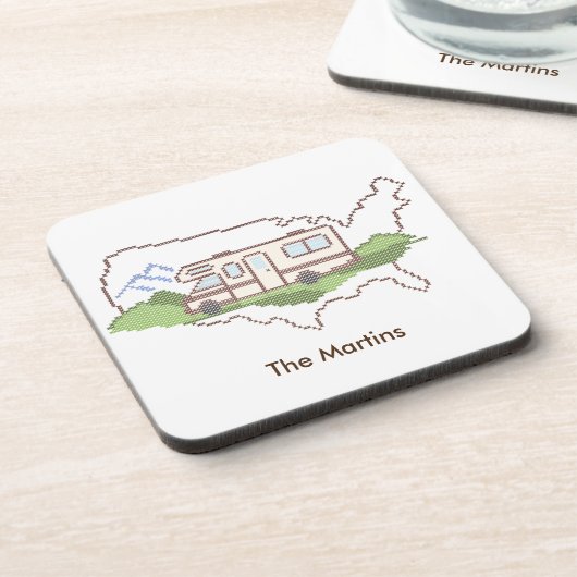 Personaliseer uw roadtrip USA Onderzetter (Linkerzijde)