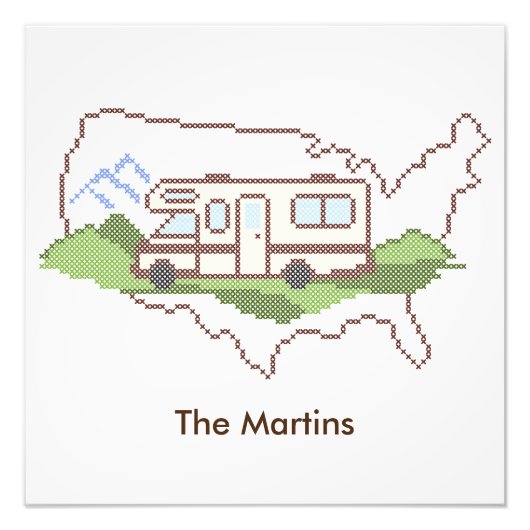 Personaliseer uw roadtrip USA Poster (Voorkant)