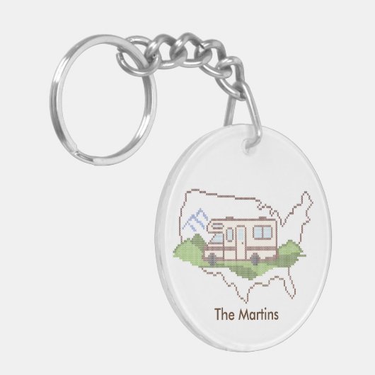 Personaliseer uw roadtrip USA Sleutelhanger (Voorkant Links)