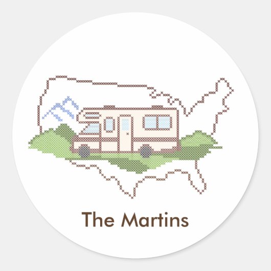 Personaliseer uw roadtrip USA Stickers (Voorkant)