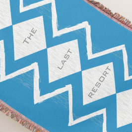 Personaliseer uw strand House Aqua Gray Zig Zag Deken