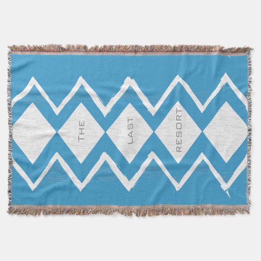 Personaliseer uw strand House Aqua Gray Zig Zag Deken (Voorkant)