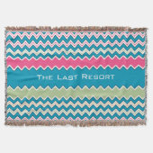 Personaliseer uw strand House Aqua Pink Zig Zag Deken (Voorkant)