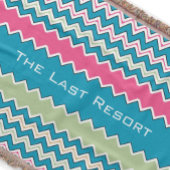 Personaliseer uw strand House Aqua Pink Zig Zag Deken