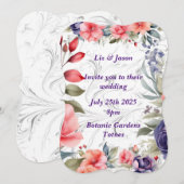 Personaliseer uw trouwuitnodiging kaart (Voorkant / Achterkant)