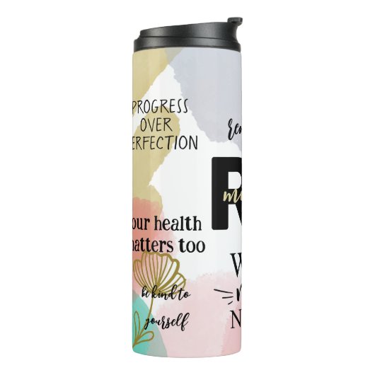 Personaliseer uw vrouw moeder verpleegster RN dage Thermosbeker (Gedraaid links)