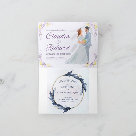 Personaliseer uw wensen voor de pasgetrouwden! bedankkaart (Binnen)