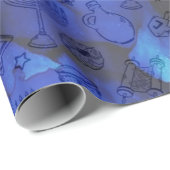 Personaliseer vakantie HAPPY HANUKKAH inpakpapier (Rol Hoek)