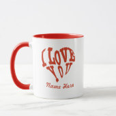 Personaliseer Valentijnse 'I love you Heart' Mok (Links)