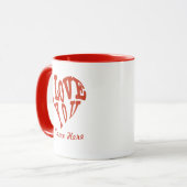 Personaliseer Valentijnse 'I love you Heart' Mok (Voorkant links)