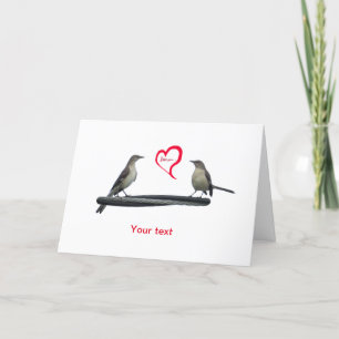 Personaliseer Valentijnse Spotvogels met hart Feestdagen Kaart