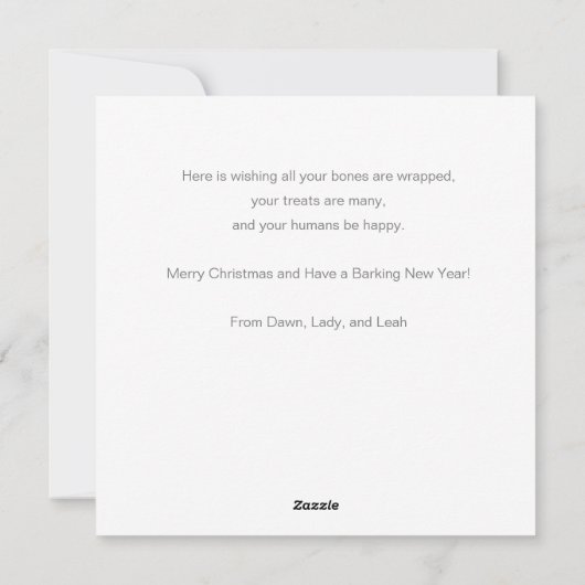 Personaliseer Van het hond Kerstmis vakantiewenska Feestdagenkaart (Achterkant)