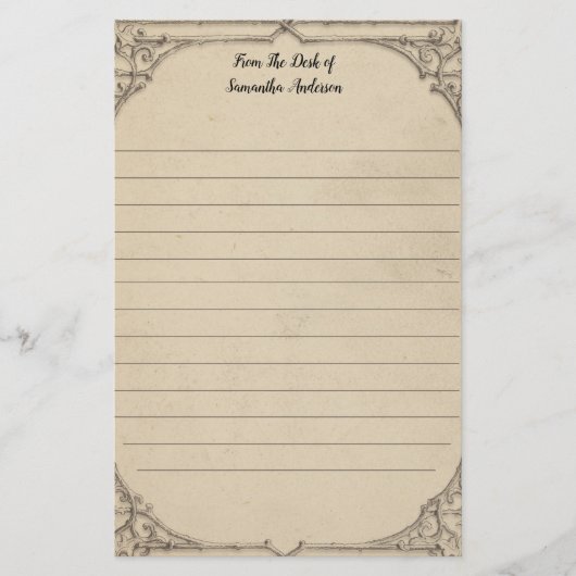 Personaliseer  Verhard Antiek Persoonlijk Briefpapier (Voorkant)