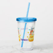 Personaliseer Verjaardag Dinosaurus Acryl Drinkbeker (Achterkant)