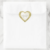 Personaliseer Verjaardag Faux Gold Satijn Hart Sticker (Tas)