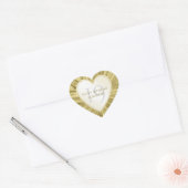 Personaliseer Verjaardag Faux Gold Satijn Hart Sticker (Envelop)