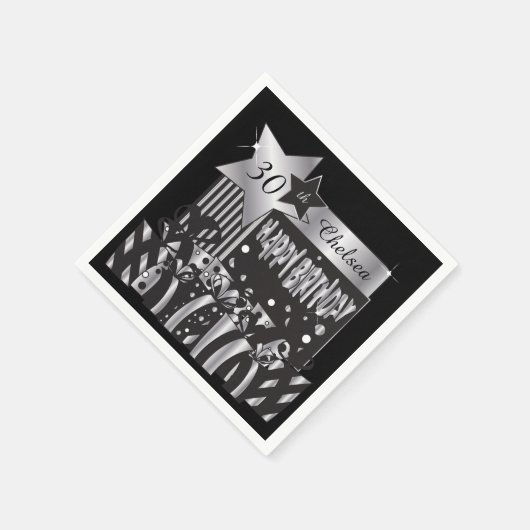 Personaliseer verjaardagsfeestje servetten (Hoek)