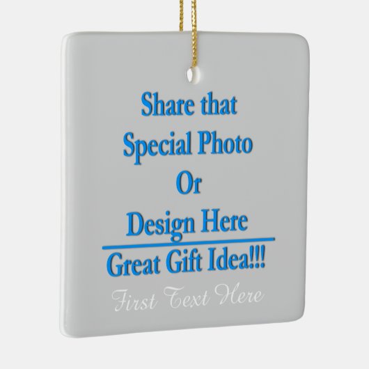 Personaliseer Verschillend Afbeelding Beide - Witt Keramisch Ornament (Rechts)