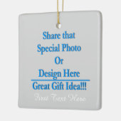 Personaliseer Verschillend Afbeelding Beide - Witt Keramisch Ornament (Links)