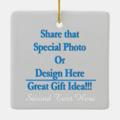 Personaliseer Verschillend Afbeelding Beide - Witt Keramisch Ornament (Achterkant)