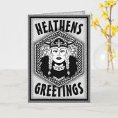 Personaliseer Viking Shield Maiden Heathens Greeti Kaart (Gele Bloem)