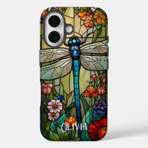 Personaliseer vintage art nouveau boho libel  iPhone 16 hoesje