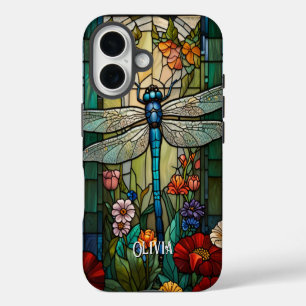 Personaliseer vintage art nouveau boho libel  iPhone 16 hoesje