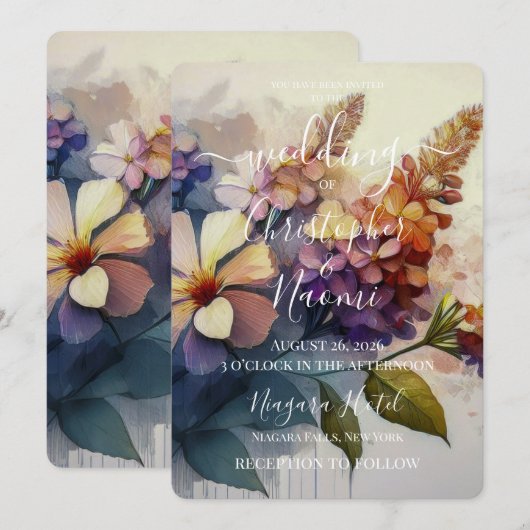 PERSONALISEER: Vintage Bloemen Kaart (Voorkant / Achterkant)