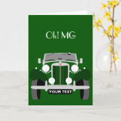 Personaliseer Vintage Klassieke Britse Sportauto Kaart (Gele Bloem)