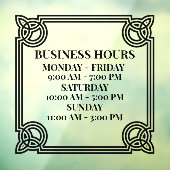 Personaliseer Vintage Sierobject Bedrijfsuren Zwar Raamsticker (Vel 3)