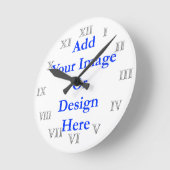 (Personaliseer) Voeg uw aanraking toe. Silver Roma Ronde Klok (Hoek)