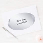 Personaliseer Voeg Uw Tekst Toe Metallic Zilveren  Ovale Sticker (Envelop)