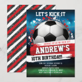 Personaliseer Voetbal Verjaardagsfeest Kaart (Voorkant / Achterkant)