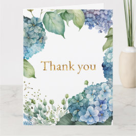 Personaliseer Vrijgezellenfeest Blauwe Hortensia's Bedankkaart