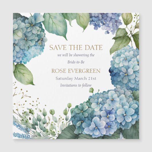 Personaliseer Vrijgezellenfeest Blue Hydrangea (Voorkant)