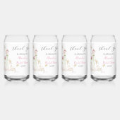 Personaliseer Vrijgezellenfeest jurk Dank u Blikvorm Glas (Achterkant)