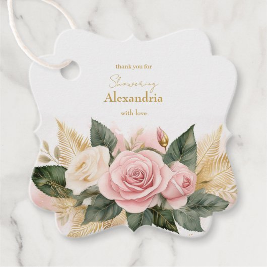 Personaliseer Vrijgezellenfeest Rozen Bedankjes Labels (Voorkant)