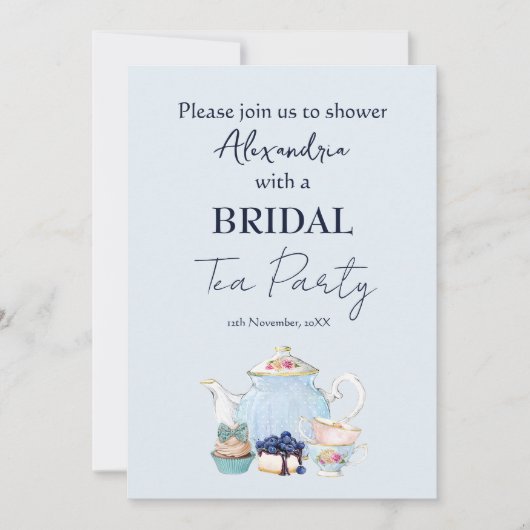 Personaliseer Vrijgezellenfeest Tea Party Aankondiging (Voorkant)